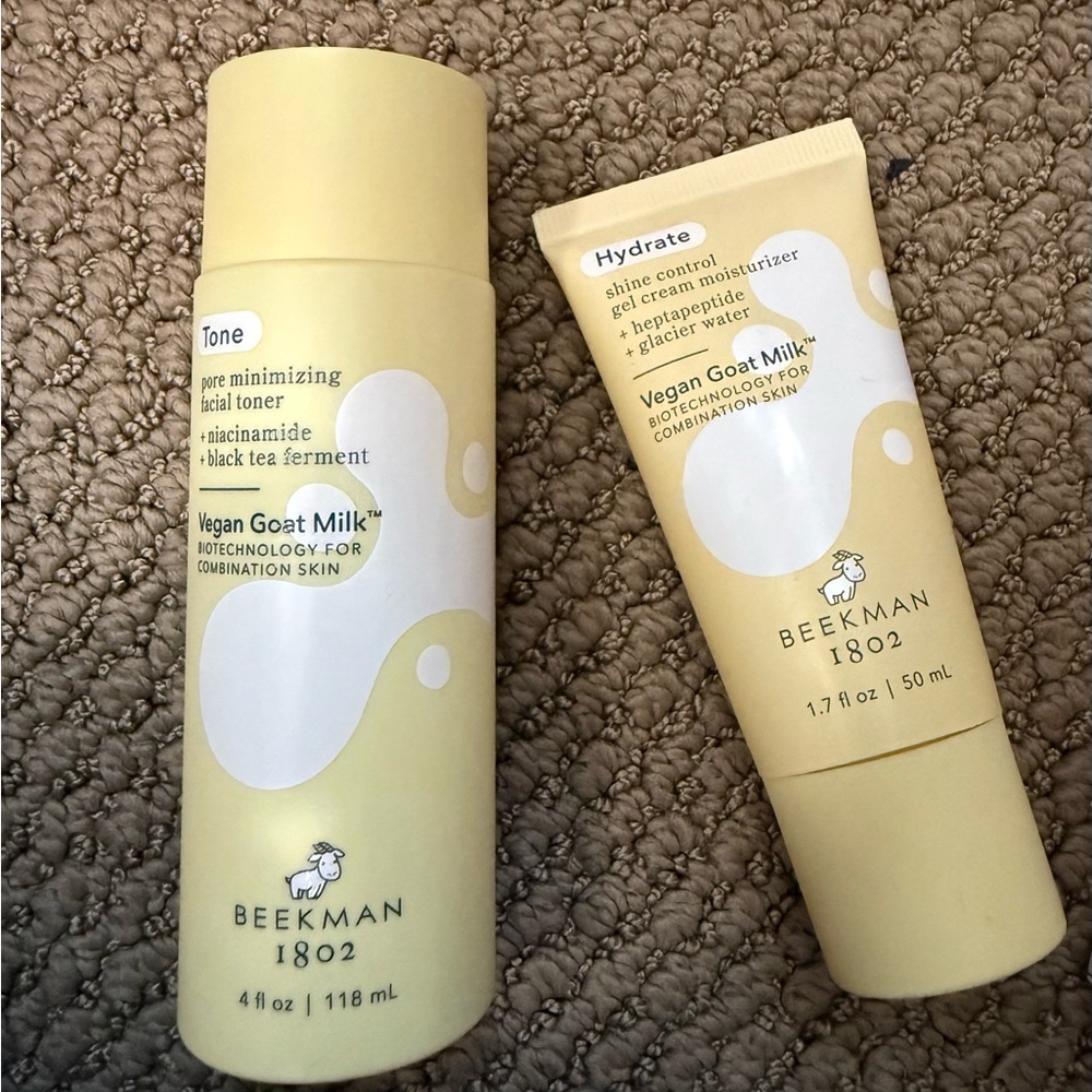 Beekman 1802 Vegan Goat Milk Skincare Set moisturizer/ toner
